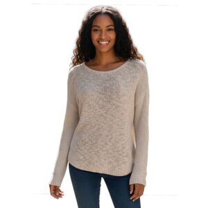 Brandy Melville 100% Cotton Knit Sweater Beige Long Sleeve Pullover Size M